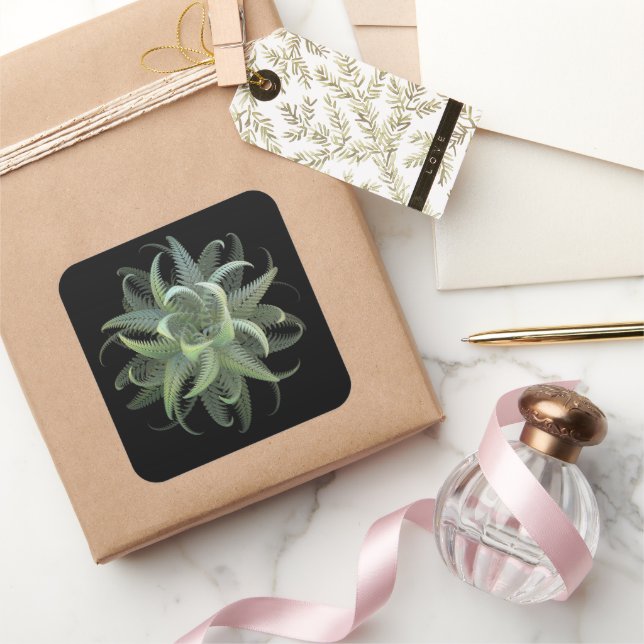 Fractal Fern Bloom  Square Sticker (Gifting)
