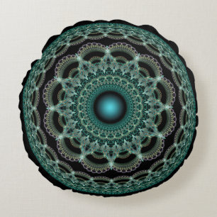 Fractal filigreed round decoration cushion