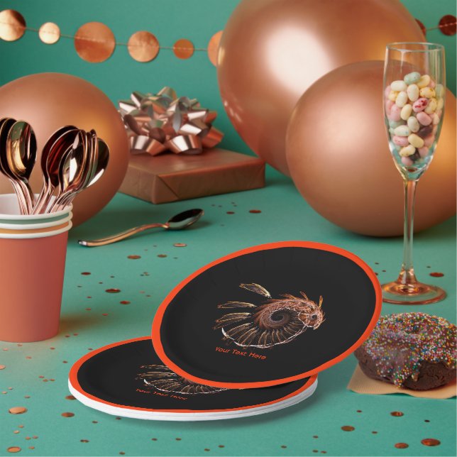 Fractal Firebird Paper Plate (Multi)