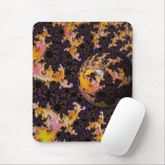 Fractal Firestorm Sphere Mouse Mat