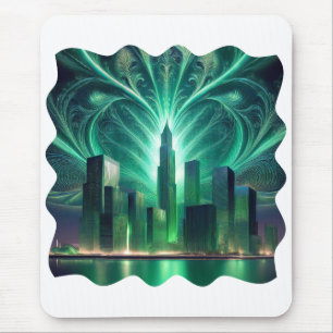 Fractal Fireworks Over The City Mouse Mat