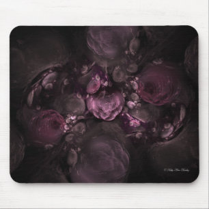 Fractal Floral Red Pinks Mouse Mat