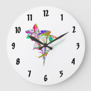 Fractal - Flower and Bud Large Clock