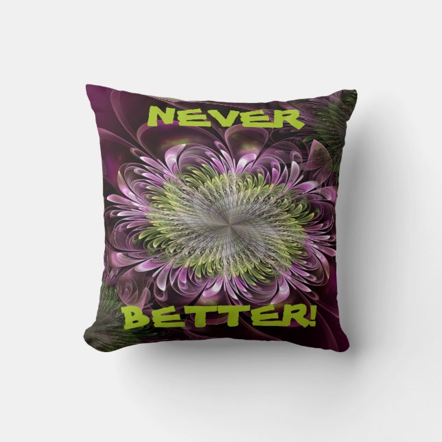 Fractal Flower Shaped Jewellery Purple-Red  Pillow (Front)