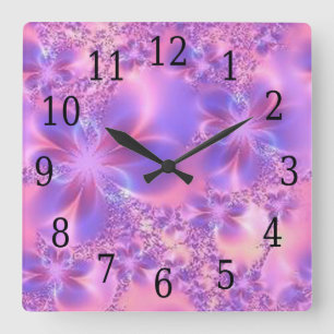 Fractal Flower Square Clock