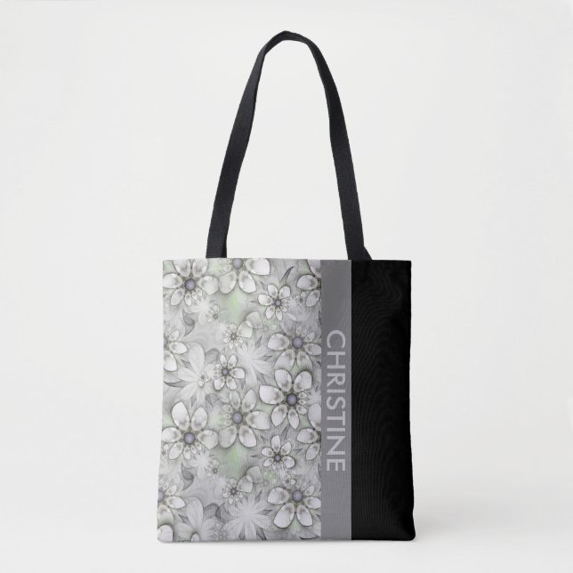 Fractal Flowers seamless pattern I + your ideas Tote Bag (Front)