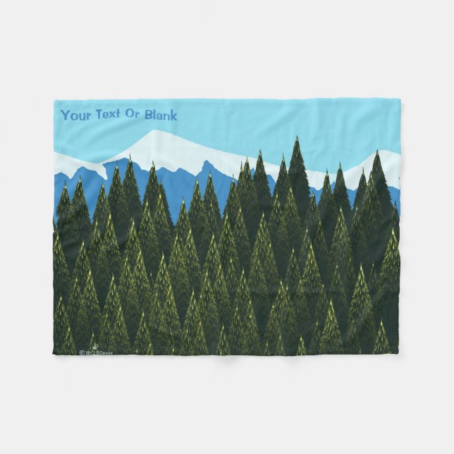 Fractal Forest Fleece Blanket (Front (Horizontal))