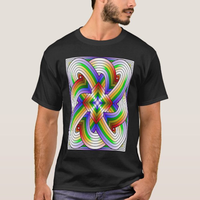 Fractal Fractured Cataclysmic Color Highway Intert T-Shirt (Front)