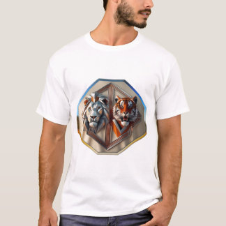 Fractal Fury : Lion vs. Tiger  T-Shirt