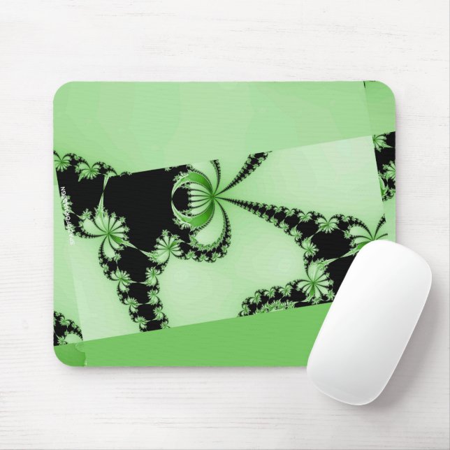 Fractal Garden green Mouse Mat (With Mouse)