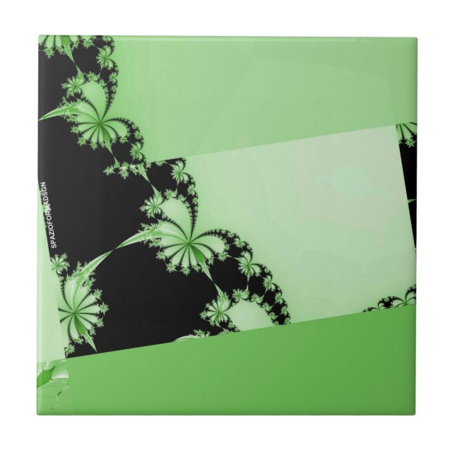 Fractal Garden lime  Tile (Front)