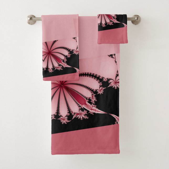 Fractal Garden orchid Bath Towel Set (Insitu)