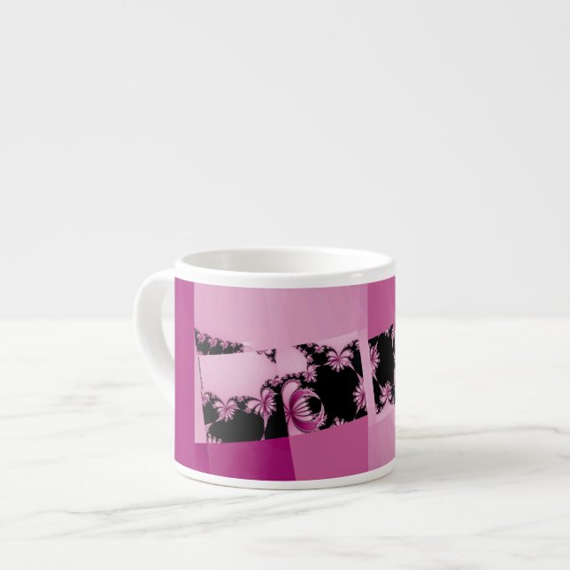 Fractal Garden pink Espresso Cup (Front Left)