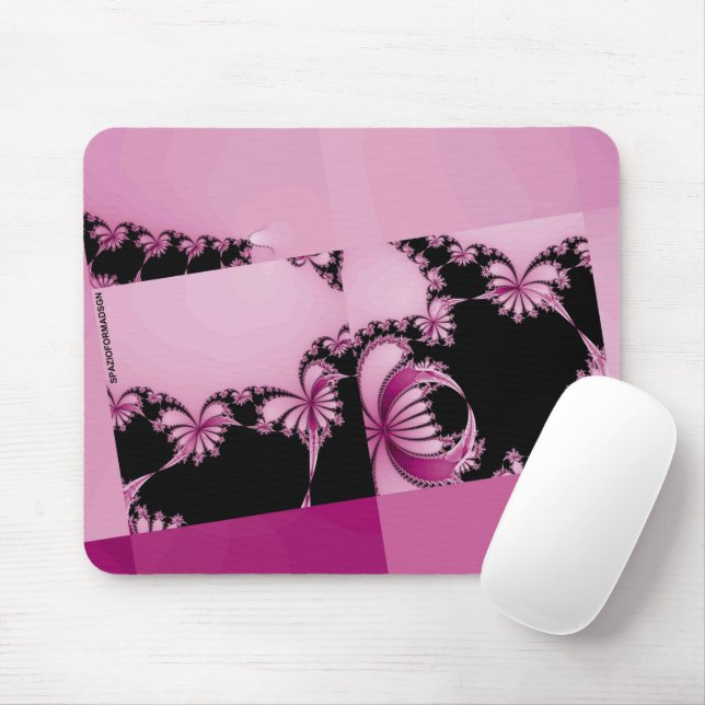 Fractal Garden pink Mouse Mat (With Mouse)