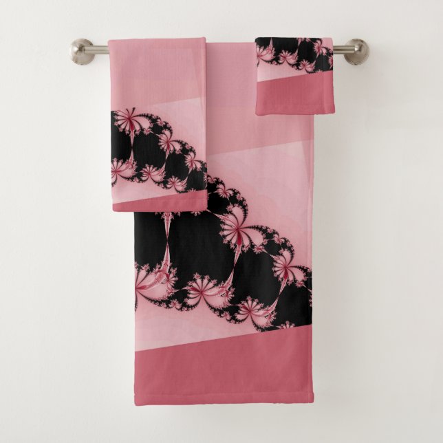 Fractal Garden rose Bath Towel Set (Insitu)