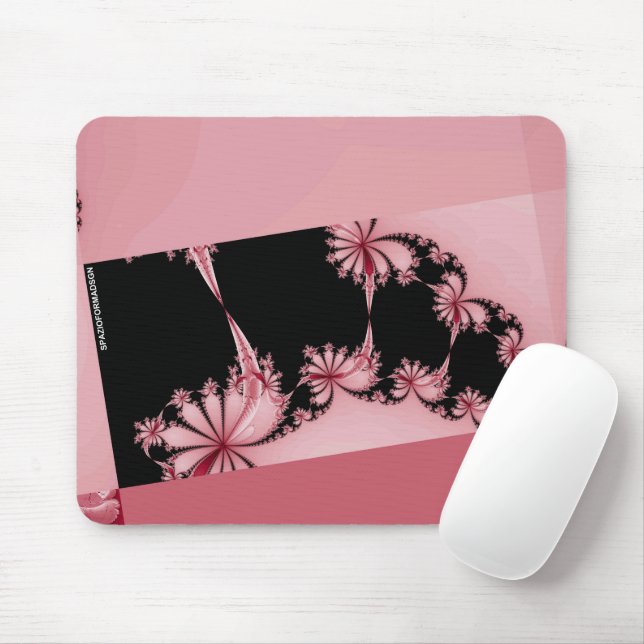 Fractal Garden rose Mouse Mat (With Mouse)