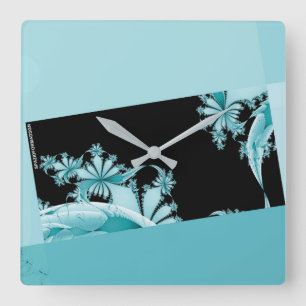 Fractal Garden sky Square Wall Clock