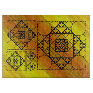 Fractal Geometry Glass Cutting Board