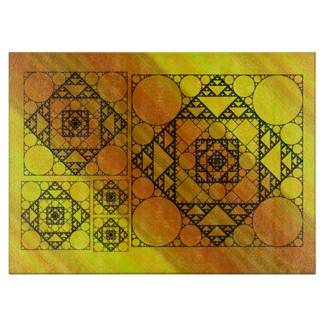 Fractal Geometry Glass Cutting Board (Front)