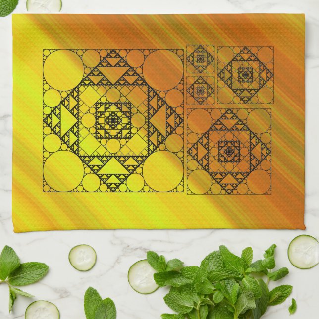 Fractal Geometry Hand Towel (Folded)