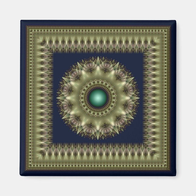 Fractal glaring star ornament magnet (Front)
