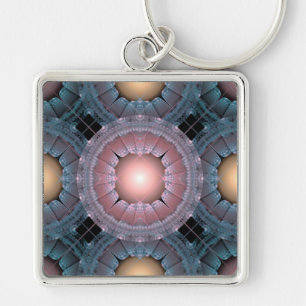 Fractal glossy pattern key ring
