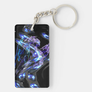 Fractal Goddess Abstract Key Ring