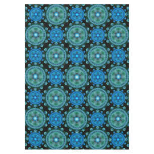 Fractal green blue pattern tablecloth