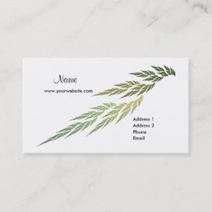Fractal Green Leaves Business Card