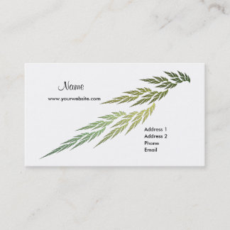 Fractal Green Leaves Business Card