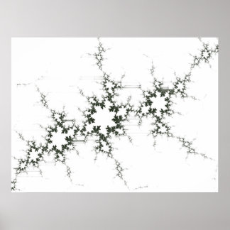 Fractal Grey Poster