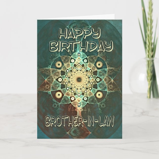 Fractal grunge birthday card for a brother-in-law (Front)