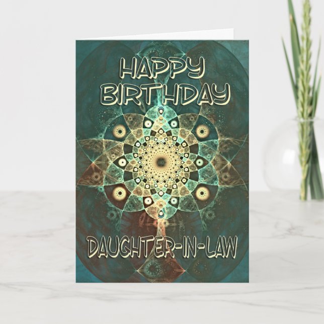 Fractal grunge birthday card for a daughter-in-law (Front)