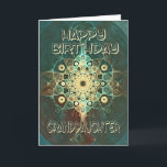 Fractal grunge birthday card for a Granddaughter<br><div class="desc">A distressed effect card with a grungy feel.</div>