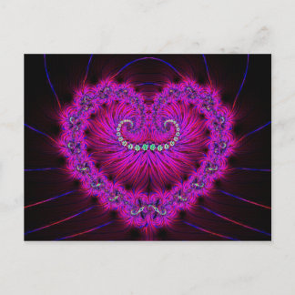 Fractal heart postcard