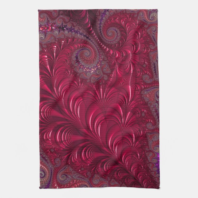 Fractal Heart  Tea Towel (Vertical)