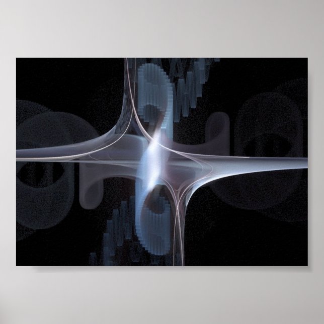Fractal in blue and grey poster (Front)