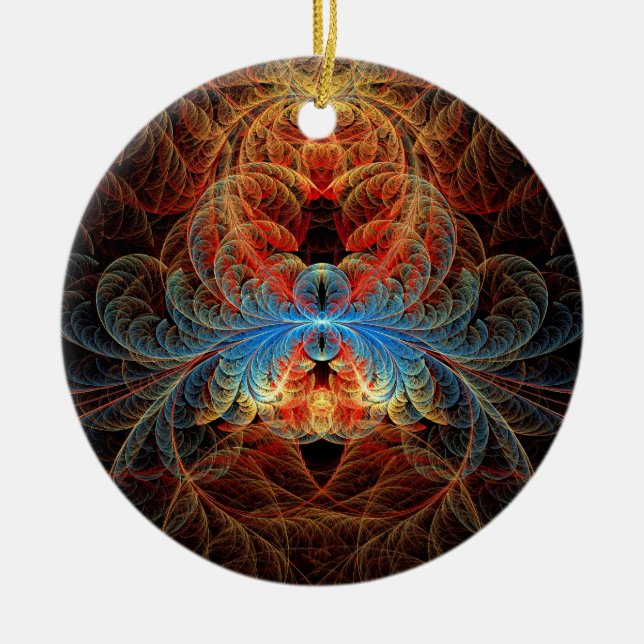 Fractal - Insect - Black Widow Ceramic Tree Decoration (Front)