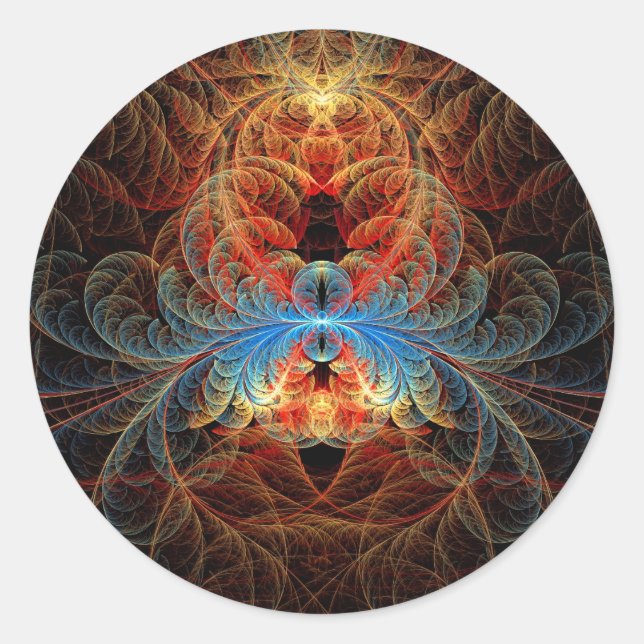 Fractal - Insect - Black Widow Classic Round Sticker (Front)