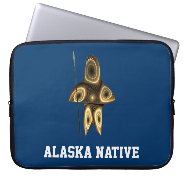 Fractal Inuit Hunter - Alaska Native Laptop Sleeve (Front)