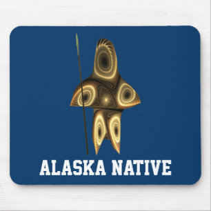 Fractal Inuit Hunter - Alaska Native Mouse Mat