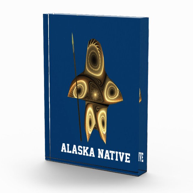 Fractal Inuit Hunter - Alaska Native Photo Block (Right)
