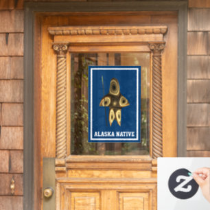 Fractal Inuit Hunter - Alaska Native Window Cling
