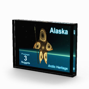 Fractal Inuit Hunter - Alaska Postage Photo Block