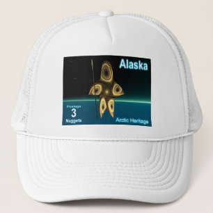 Fractal Inuit Hunter - Alaska Postage Trucker Hat