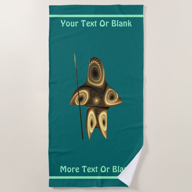 Fractal Inuit Hunter Beach Towel (Front)