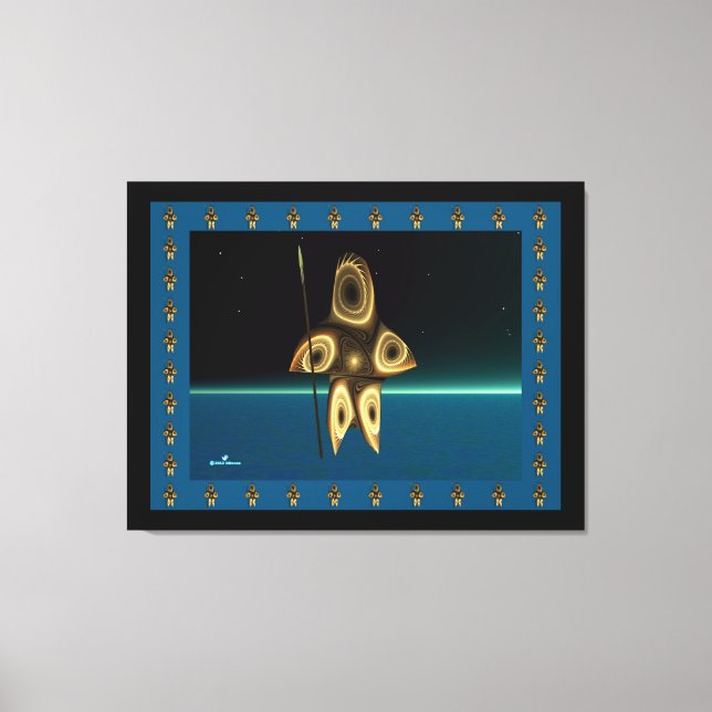 Fractal Inuit Hunter Canvas Print (Front)