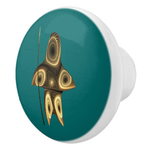 Fractal Inuit Hunter Ceramic Knob