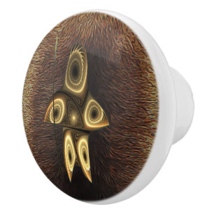 Fractal Inuit Hunter Ceramic Knob