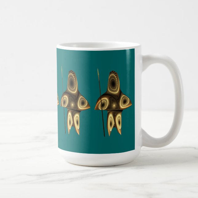 Fractal Inuit Hunter Coffee Mug (Right)